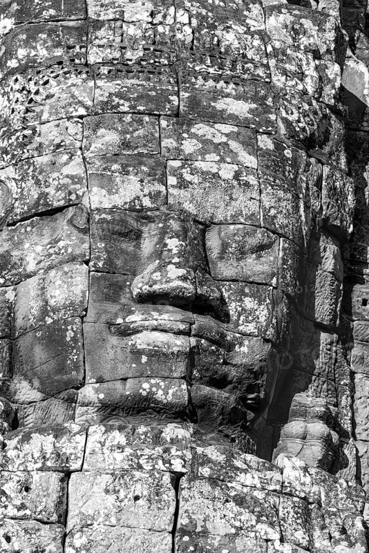 Huge stone-carved face of Bodhisattva Lokeshvara, also Avalokiteshvara, Bayon Temple, Angkor Thom, UNESCO World Heritage Site, Angkor Wat, Siem Reap, Cambodia