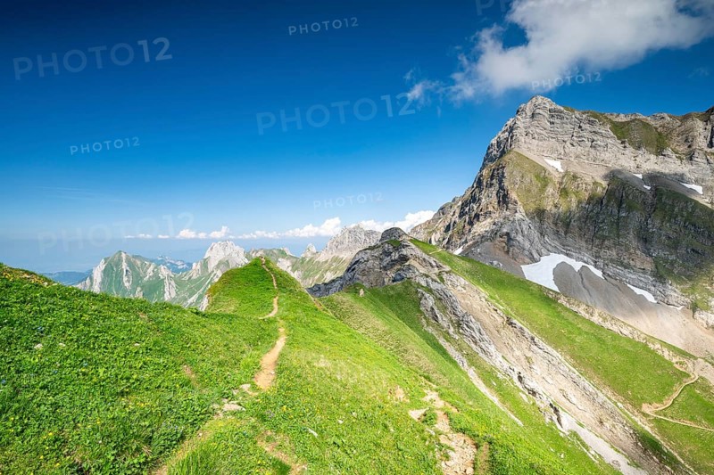 Lisengrat between Säntis and Rotsteinpass, Alpstein, Appenzell, Switzerland