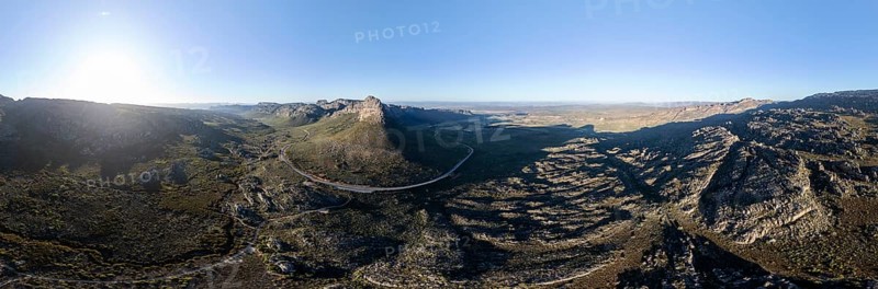 Parkhuispas mountain pass, aerial view of mountains and countryside, Cederberg Mountain Catchment Area, South Africa