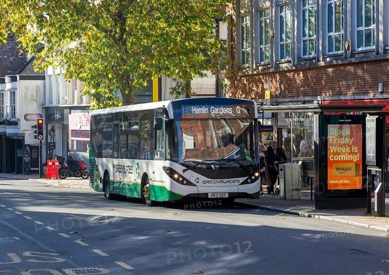 Greenslades ADL Enviro200 MMC single decker bus, Exeter city centre, Devon, England, UK service G to Hamlin Gardens