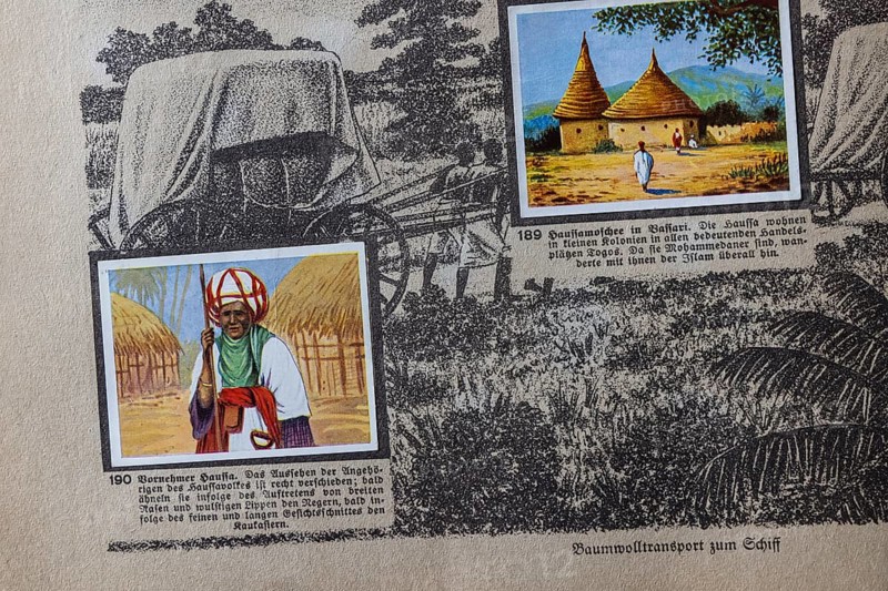 German colonies. Togo. Noble Hausa. The image text says that the appearance is quite different. Sometimes they resemble Negroes. An anthology published by Cigaretten-Bilderdienst Dresden from 1936. Germany