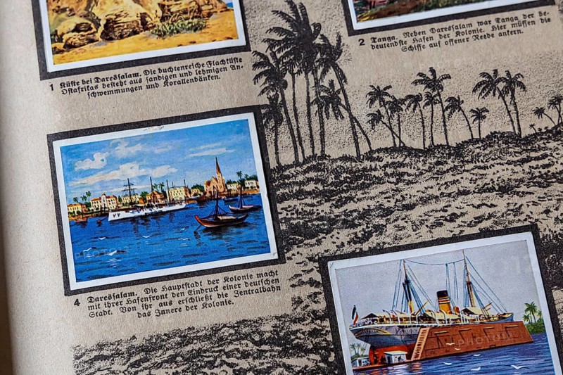 German colonies. Daresalam harbour front. German East Africa. An anthology published by Cigaretten-Bilderdienst Dresden from 1936. Germany