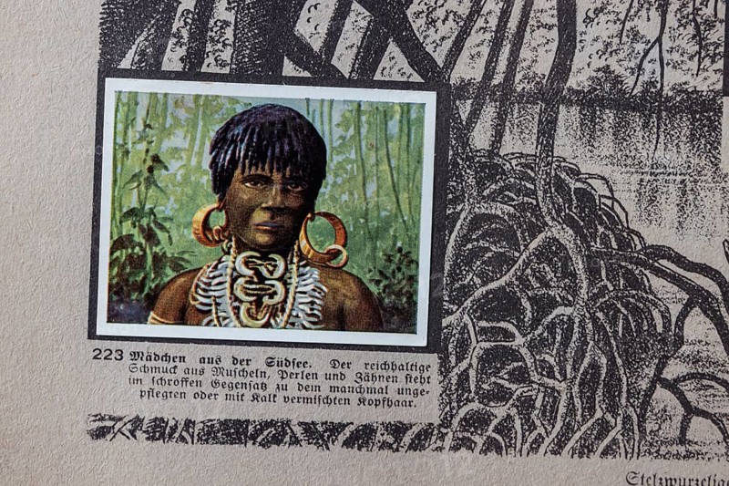 German colonies. Solomon and Admiralty Islands. Girls from the South Seas. Caption: The rich jewelry... stands in stark contrast to the sometimes unkempt... hair on the head. An anthology published by Cigaretten-Bilderdienst Dresden from 1936. Germany
