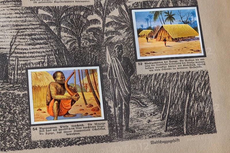 German colonies. German East Africa. Ngogo man. Wagogo ethnic group, racially referred to as Negro in the image text. An anthology published by Cigaretten-Bilderdienst Dresden from 1936. Germany