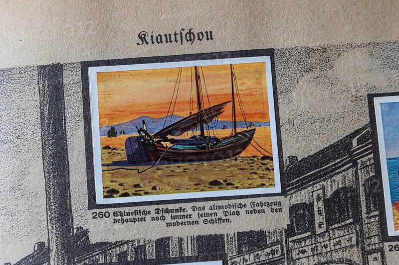 German colonies. Kiauchow. Chinese junk. An anthology published by Cigaretten-Bilderdienst Dresden from 1936. Germany