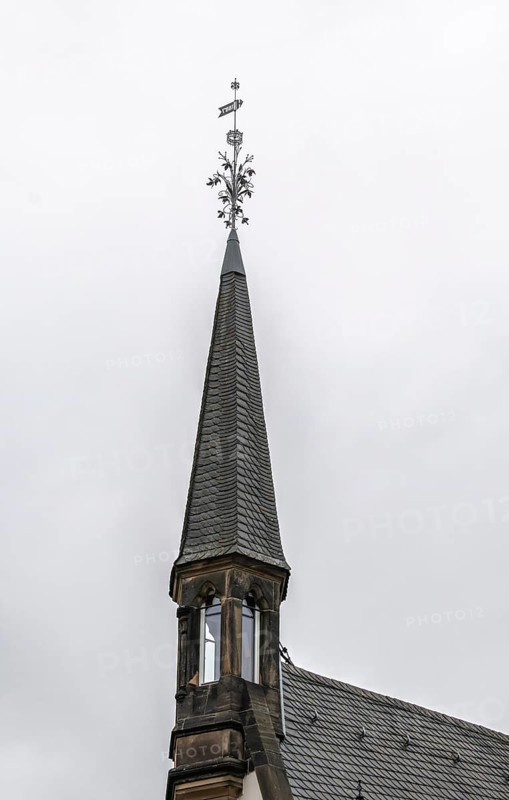 Weather vane on tower, Schulstraße, Marburg, Hesse, Germany