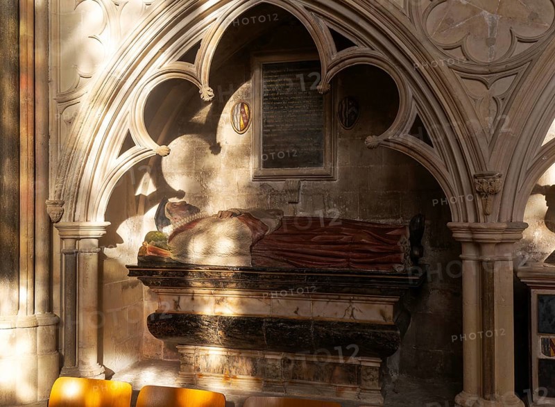 Memorial tomb effigy Sir John Dodderidge, died 1628 Exeter cathedral church, Exeter, Devon, England, UK