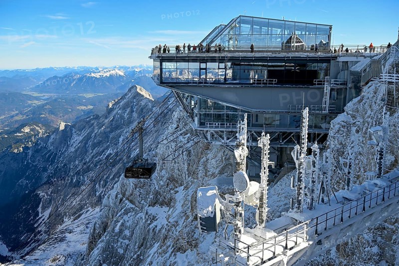 Mountain station of the cable car to the Zugspitze (2962 m), German side, Grainau municipality, Garmisch-Partenkirchen district, Bavaria, Germany