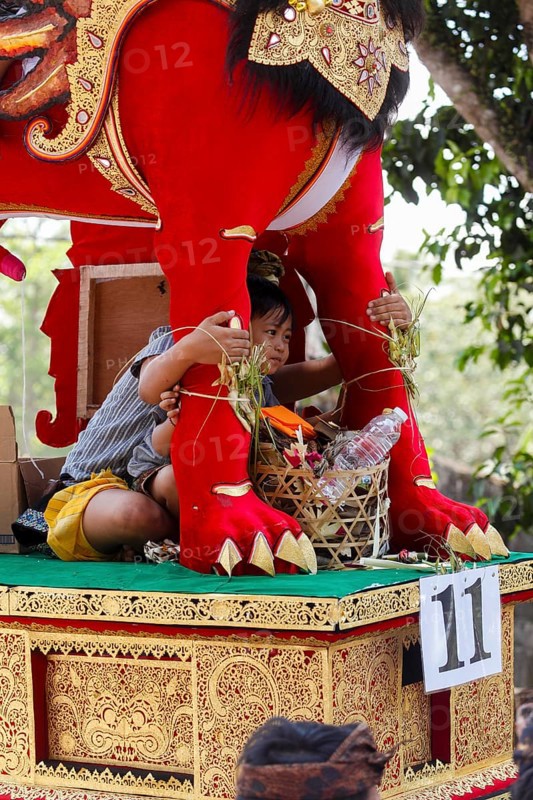 Combustion ceremony (Ngaben), preparation at the cremation site, Ubud, Bali, Indonesia