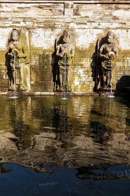 Elephant cave, ritual water basin, Goa Gajah, near Ubud, Bali, Indonesia