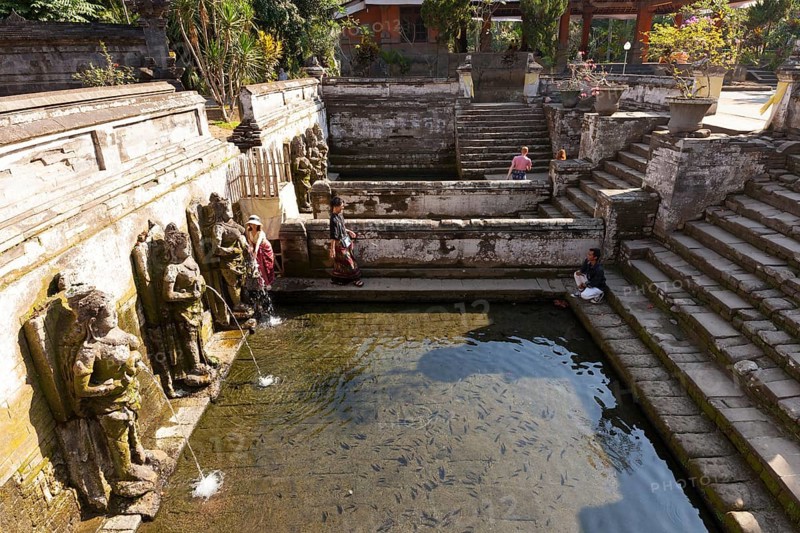 Elephant cave, ritual water basin, Goa Gajah, near Ubud, Bali, Indonesia