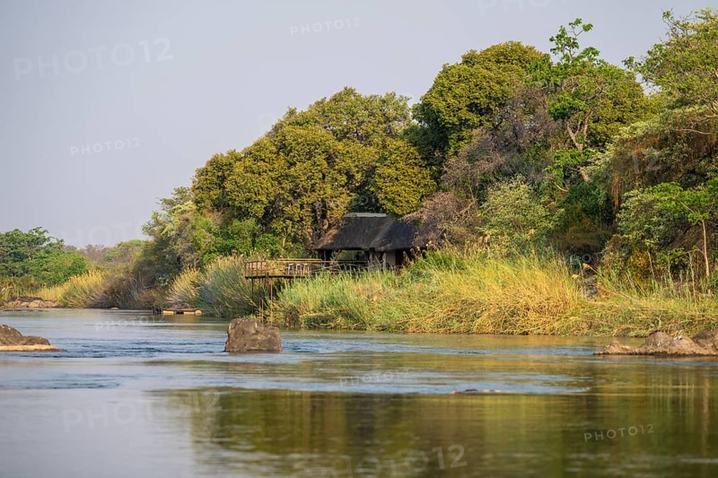 Camp Kwando, landscape on the Kavango River, Zambezi region, Caprivi Strip, Namibia