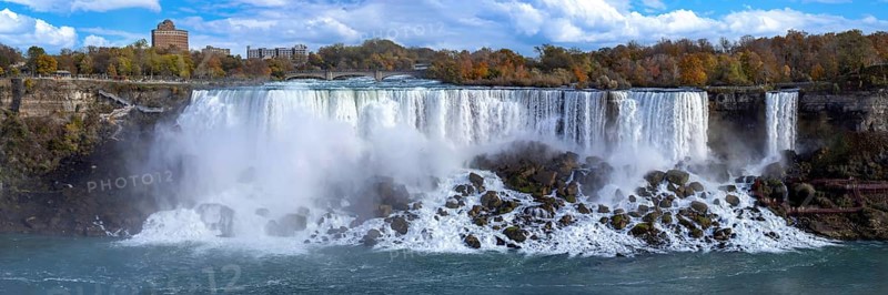 USA, panorama of scenic Niagara Waterfall, American side near Buffalo NY