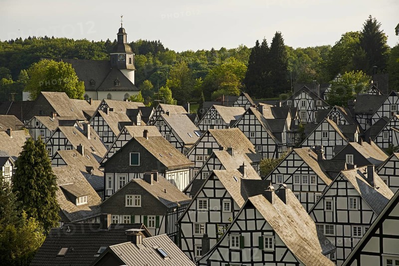 Historic Town Centre, Alter Flecken with Half-Timbered Houses, Freudenberg, Siegen-Wittgenstein Area, Siegerland Region, North Rhine-Westphalia, Germany