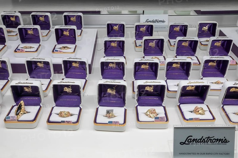 Rapid City, South Dakota - Jewelry is on sale in the showroom at Landstrom's factory in the Black Hills