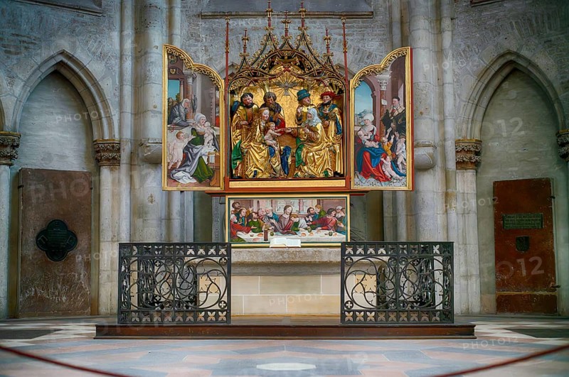 Interior view, choir altar, high altar by Martin conductor, choir room, Our Lady of Ulm, Ulm Münster, Ulm, Baden-Württemberg, Germany