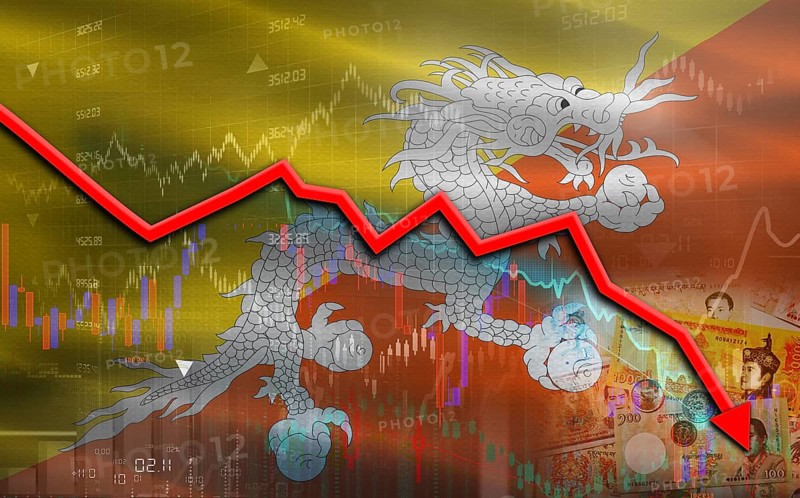 Dominican Republic financial fall on economy market. Dominican Republic financial crisis on economic graph
