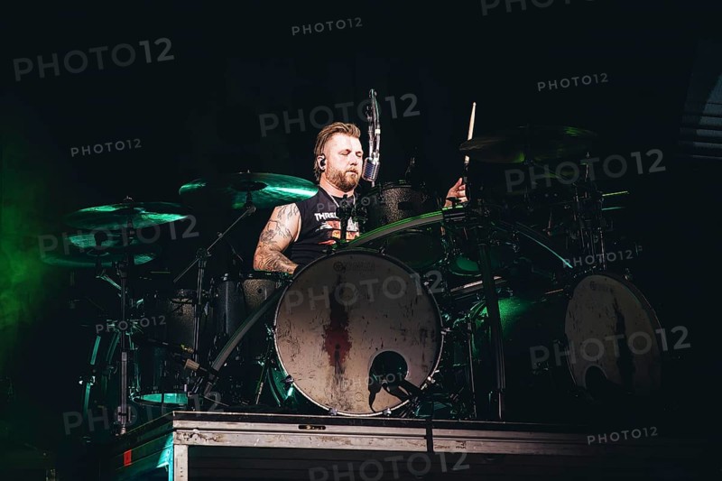Drummer Neil Sanderson from Three Days Grace live on tour 25 at Berlin's Tempodrom on 19.11.2025