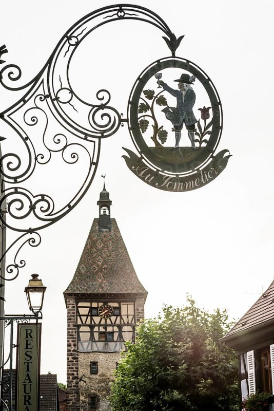 Picturesque village with half-timbered houses, Bergheim, Haut-Rhin, Alsace, France