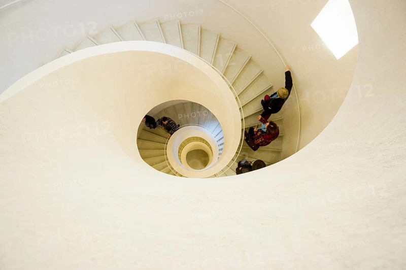 Spiral staircase, Unterlinden Museum, Unterlinden Museum, new building by architects Herzog and de Meuron, Colmar, Haut-Rhin Department, Alsace, France