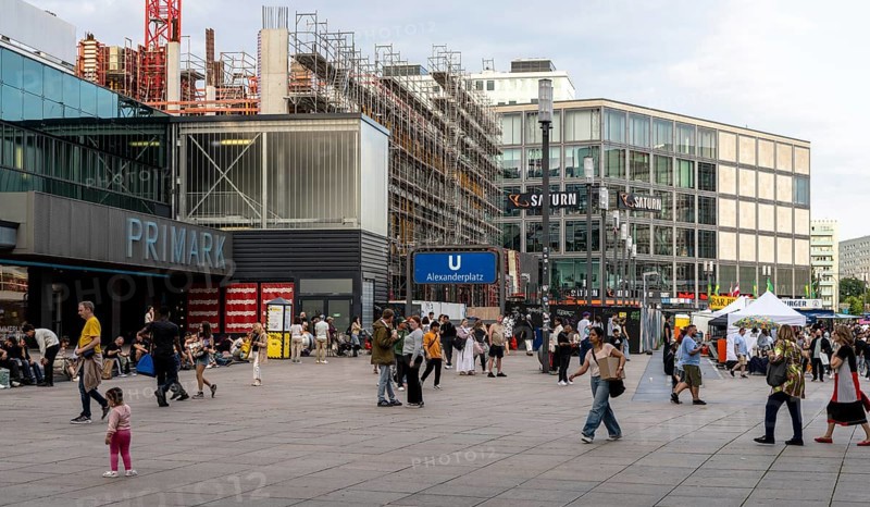 Collection of people on Alexanderplatz, Berlin, Germany