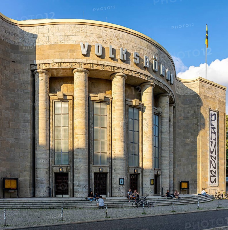 The Volksbühne am Rosa Luxemburg Platz in Berlin Mitte, the stage was created in 1890 during a founding meeting of the Freie Volksbühne association, Berlin, Germany