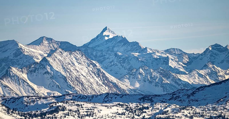 Grossglockner summit in winter, view from Hohe Salve, Tyrol, Austria