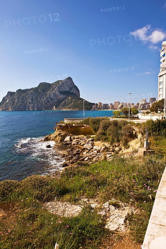 La Fossa-Levante Beach, Penon de Ifach landmark, Calpe Valencia, Costa Blanca, Spain