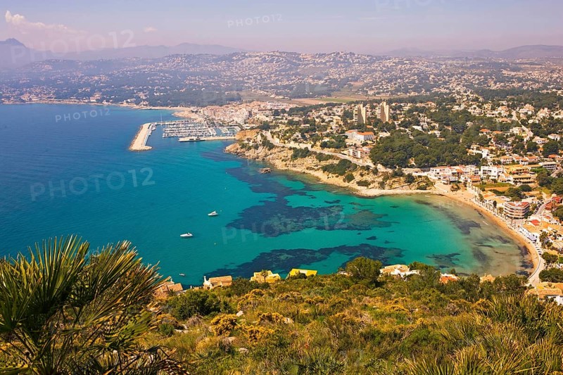 Top view, Playa El Portet, Moraira, Costa Blanca, Alicante, Spain