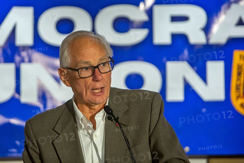 Chicago, Illinois - Teamsters for a Democratic Union (TDU) Co-Founder Ken Paff speaks at the 50th anniversary convention of the union reform group