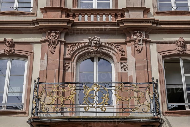Former Hotel Barth in Haguenau, façade built around 1760 by and for Georges Joseph Barth, Haguenau, Hagenau, Alsace, France