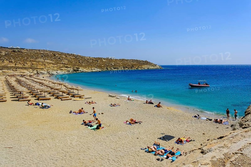 Mykonos, Cyclades, Greece - Lia Beach in the southeast of the island