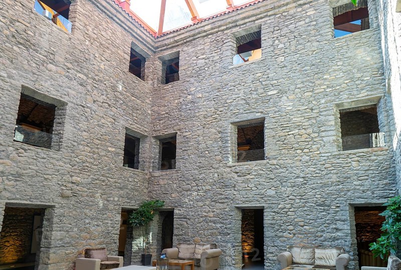 Interior El Monasterio de Boltaña, former monastery now hotel and spa, Boltana, Huesca province, Aragon, Spain