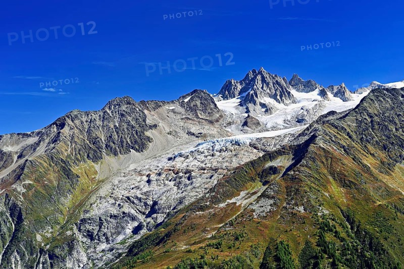 Glacier du Tour behind Aiguilles du Tour, Chamonix-Mont-Blanc, Haute-Savoie, France