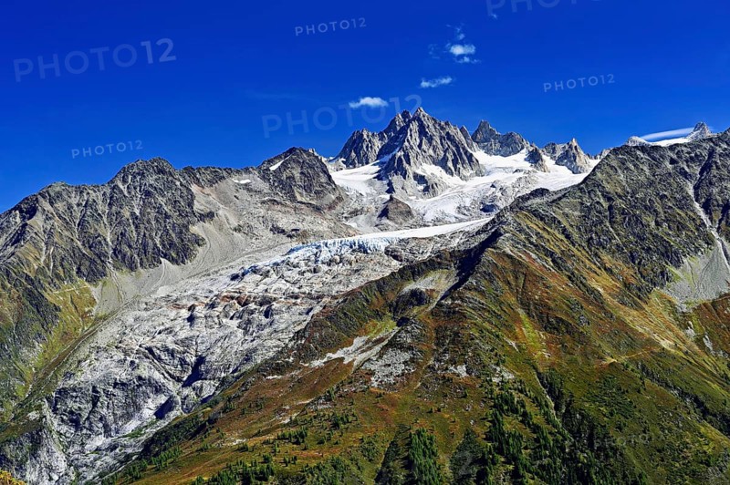 Glacier du Tour behind Aiguilles du Tour, Chamonix-Mont-Blanc, Haute-Savoie, France