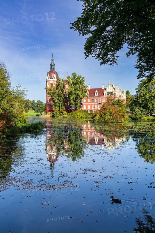 New Muskau Castle, Muskauer Park, UNESCO World Heritage Site, Bad Muskau, Upper Lusatia, Saxony, Germany