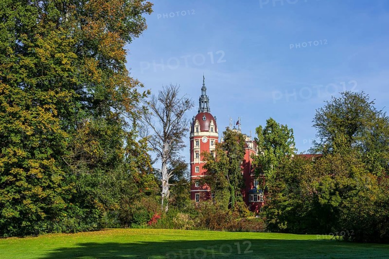 Muskau Castle, Muskauer Park, UNESCO World Heritage Site, Bad Muskau, Upper Lusatia, Saxony, Germany