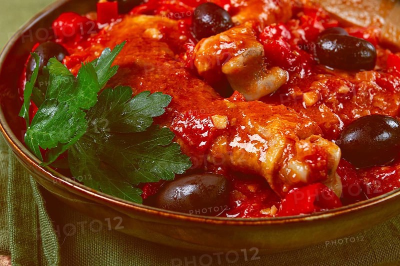 Pollo alla romana, Roman chicken, homemade, no people