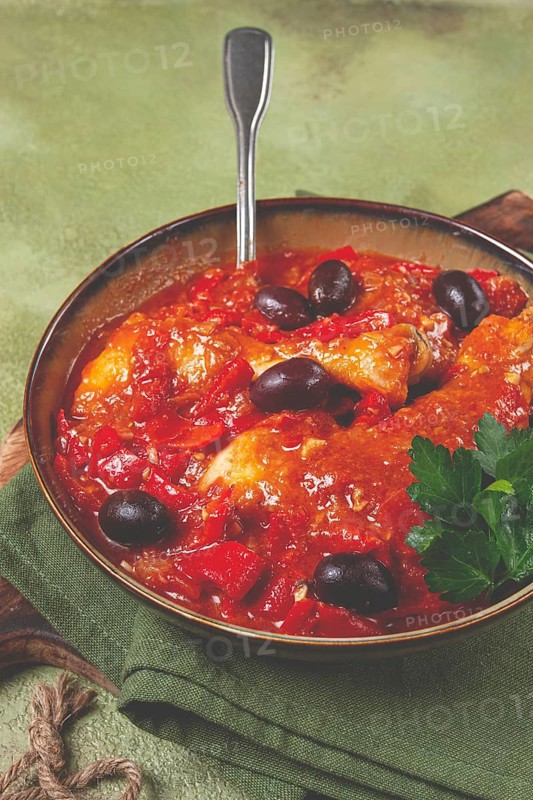 Pollo alla romana, Roman chicken, homemade, no people