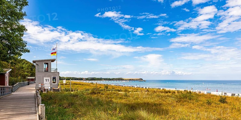 Dune promenade and beach in the seaside resort of Boltenhagen on the Baltic Sea, Mecklenburg-Western Pomerania, Germany