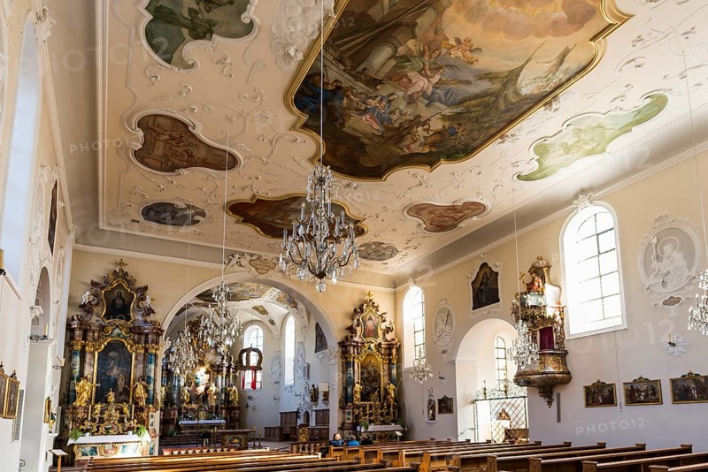Interior view, monastery church, St. Märgen, Southern Black Forest, Black Forest, Baden-Württemberg, Germany