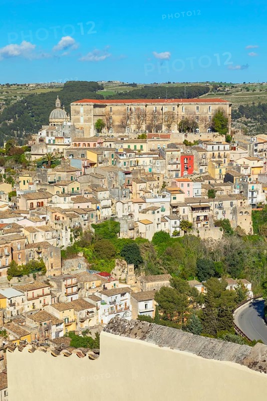 Elevated view of Ragusa Ibla, Ragusa Ibla, Ragusa province, Sicily, Italy