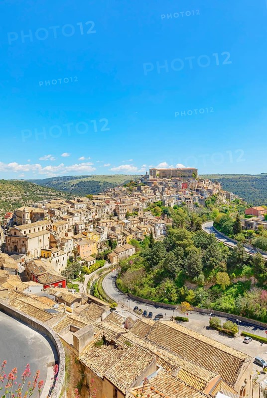 Elevated view of Ragusa Ibla, Ragusa Ibla, Ragusa province, Sicily, Italy