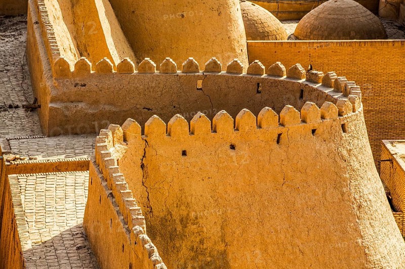 Clay city wall, Khiva, Uzbekistan
