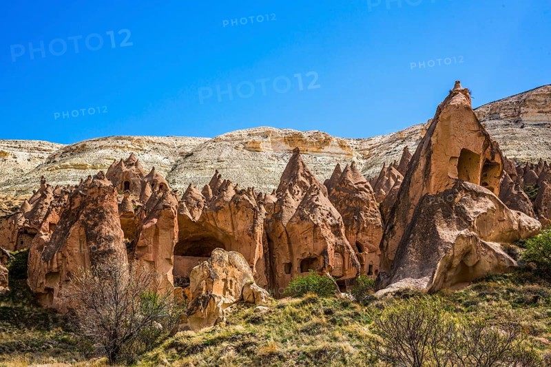 Zelve Valley, fantastic tuff rock formations, Cappadocia, Turkey