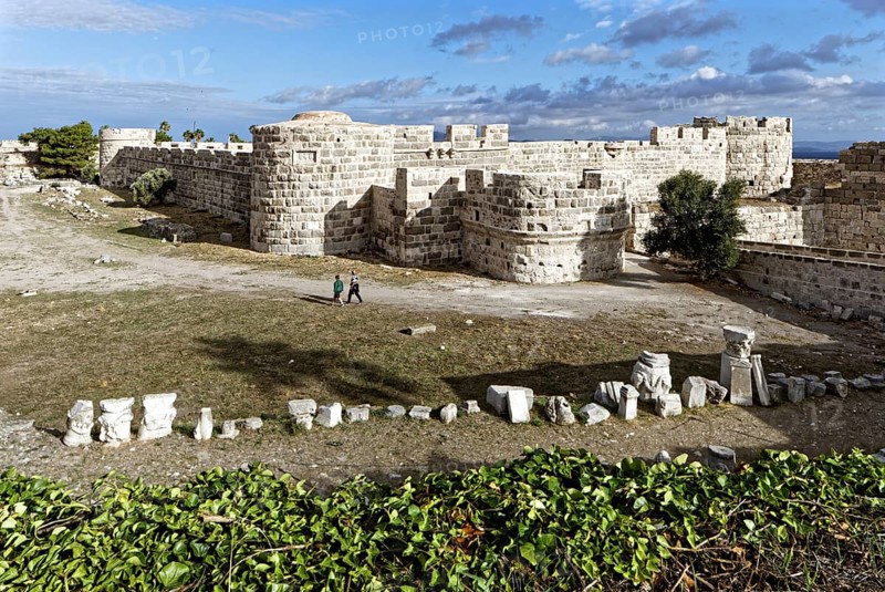 Inner fortification, bastion, fortress Neratzia, also Nerantzia, castle, first mentioned in 1395, formerly fortress of the Order of St. John, today ruin, city of Kos, island of Kos, Dodecanese islands, Greece, eastern Adriatic, Mediterranean