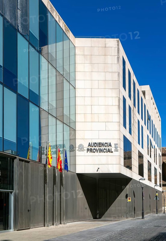Audiencia Provincial government courts modern building, Zaragoza, Aragon, Spain