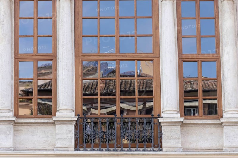 Window of a building in the city of Rome, Italy