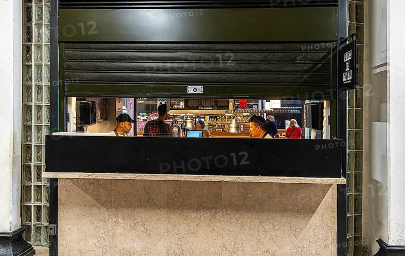 The Mercadeo da Ribeira, also known as TimeOut Market, is the best address for Portuguese specialties and international cuisine. Historic market hall at Cais do Sodré station, Lisbon, Portugal