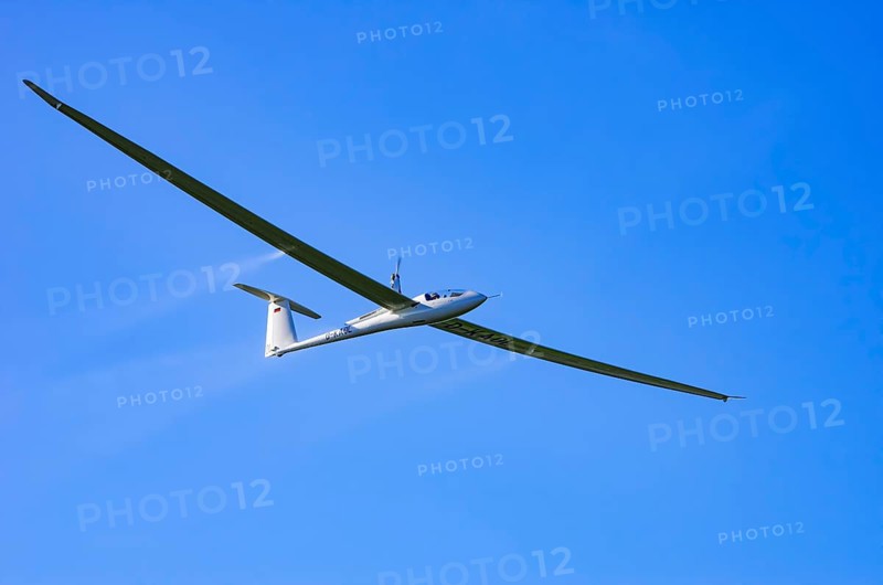 A Schempp-Hirth Nimbus 4M motor glider, D-KAOL registration, during a screening as part of an air show at the Rossfeld Air Sports Association on Rossfeld in Metzingen-Glems, Baden-Württemberg, Germany, for editorial use only